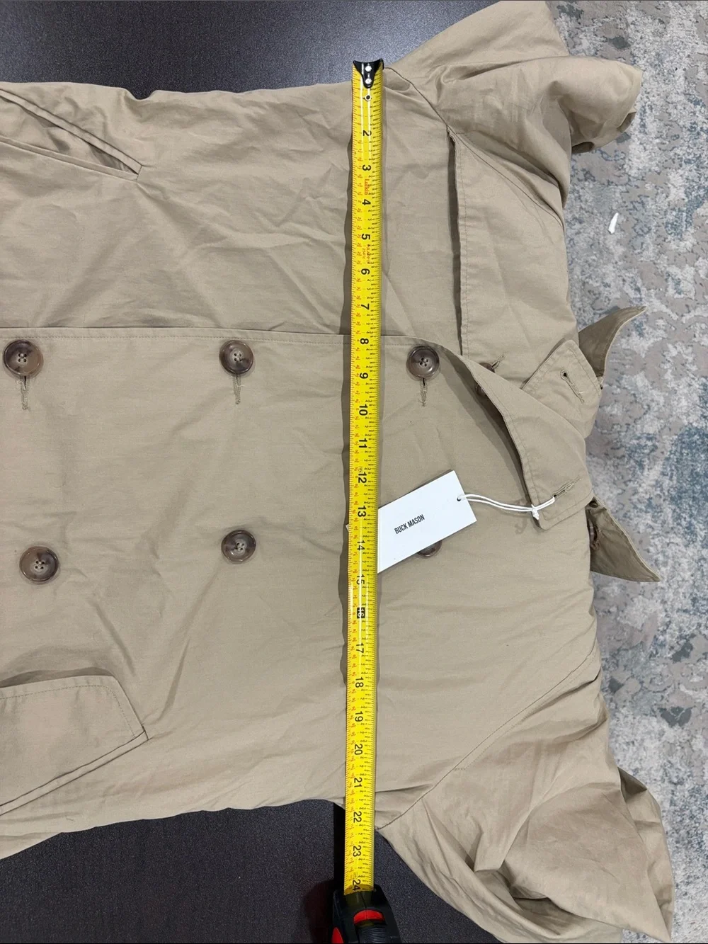 NWT Buck Mason Women’s Rockaway Khaki Parachute Poplin Trench Coat Medium $498